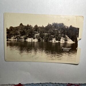 1922 ATQ RPPC Postcard Pleasant Lake Gouverneur New York Kodak Real Photo US VTG